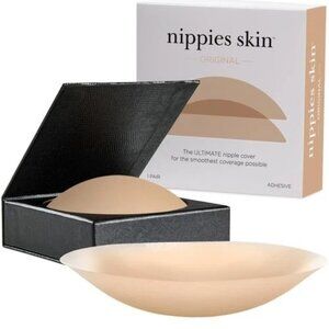 Nippies Nipple Nude Covers Reusable Sticky Silicone Pasties Travel Case NEW